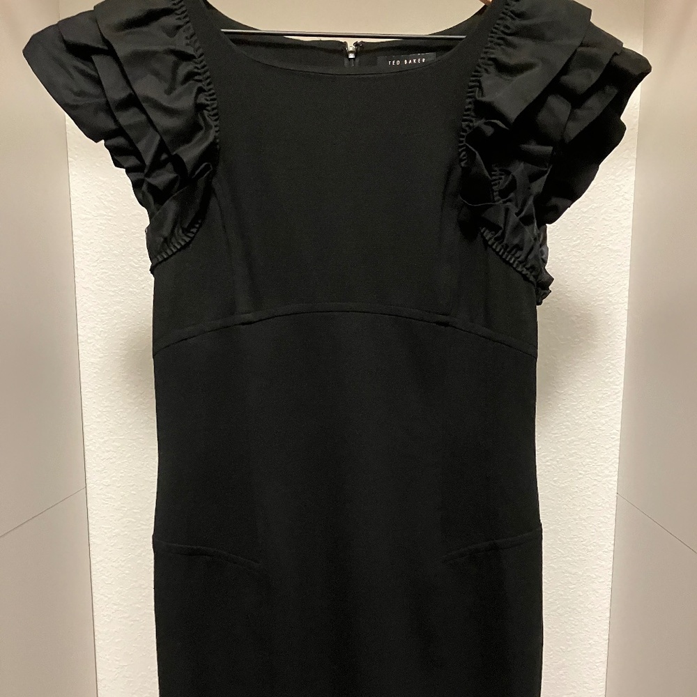 Ted Baker Size 4 (L) Black midi dress
